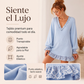 Vestido de punto de mujer con cuello en V y mangas farol