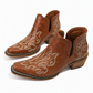 🤠 Encanto occidental | Botines de tacón grueso bordados con escote en V para mujer ⚡ Envío gratuito