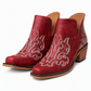🤠 Encanto occidental | Botines de tacón grueso bordados con escote en V para mujer ⚡ Envío gratuito