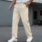 Pantalones casuales de punto gofrado con cordón para hombre