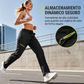 Pantalones deportivos casuales para mujer con bolsillos con cremallera