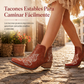 🤠 Encanto occidental | Botines de tacón grueso bordados con escote en V para mujer ⚡ Envío gratuito