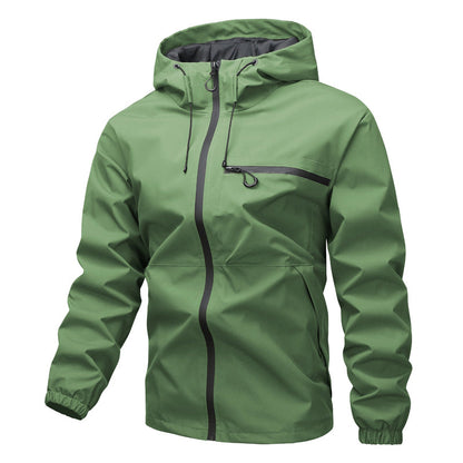 Chaqueta con capucha impermeable para exterior para hombre