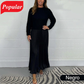 ⏳Oferta especial por tiempo limitado⏰🥰Vestidos plisados elegantes y con estilo de cuello redondo para mujer