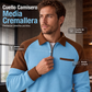 Sudadera casual de punto gofrado con cremallera de un cuarto para hombre