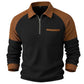 Sudadera casual de punto gofrado con cremallera de un cuarto para hombre
