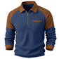 Sudadera casual de punto gofrado con cremallera de un cuarto para hombre