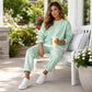 Conjunto de sudadera y pantalones de dos piezas falsas para mujer