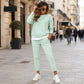 Conjunto de sudadera y pantalones de dos piezas falsas para mujer