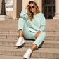 Conjunto de sudadera y pantalones de dos piezas falsas para mujer