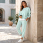 Conjunto de sudadera y pantalones de dos piezas falsas para mujer
