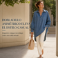 ⏰🔥 ¡OFERTA 50% OFF! 👖✨ Camisa de Denim Oversized para Mujer – Manga Murciélago, Tejido Suave y Bajo Asimétrico con Estilo Moderno
