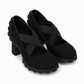Zapatos Mary Jane para mujer con puntera redonda, tira cruzada, tacón grueso, plataforma y tacones altos con recortes