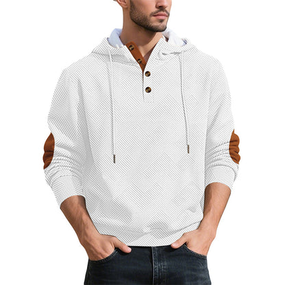 ⏰🔥 ¡OFERTA 50% OFF! 🧥✨ Sudadera con Capucha Jacquard para Hombre – Diseño Texturizado, Comodidad Casual y Estilo Urbano Moderno