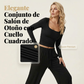 ⏰🔥 ¡50% OFF POR TIEMPO LIMITADO! 👗✨ Conjunto Casual de 2 Piezas para Mujer – Top de Cuello Cuadrado y Pantalón Holgado, Comodidad Elegante para Otoño
