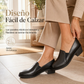 Zapatos de tacón medio tipo slip-on de estilo británico retro para mujer, zapatos de tacón grueso de corte bajo, tallas grandes disponibles