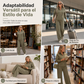 Conjunto de chándal de dos piezas de mezcla de algodón de peso pesado para mujer, con chaqueta con cremallera y pantalones de pierna ancha