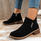⌛STOCK LIMITADO⌛ Botines de tacón bajo para mujer con cremallera lateral