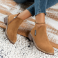 Botines de tacón bajo para mujer con cremallera lateral