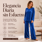 Conjunto de terciopelo para mujer: top de manga larga y pantalones de pierna ancha