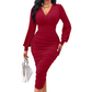 ⏰🔥 ¡50% OFF POR TIEMPO LIMITADO! 👗 Vestido Bodycon de Cuello en V con Mangas de Farol para Mujer – Elegancia, Curvas Favorecedoras y Estilo Sofisticado ✨