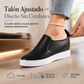 🔥50% OFF🔥 Zapatos de mujer de piel suave sin cordones con suela plana antideslizante y aumento de altura oculto