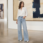 👖🔥 ¡50% OFF POR TIEMPO LIMITADO! Jeans de Pierna Ancha para Mujer con Costuras Delanteras – Cómodos, Favorecedores y Modernos ✨