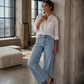 👖🔥 ¡50% OFF POR TIEMPO LIMITADO! Jeans de Pierna Ancha para Mujer con Costuras Delanteras – Cómodos, Favorecedores y Modernos ✨