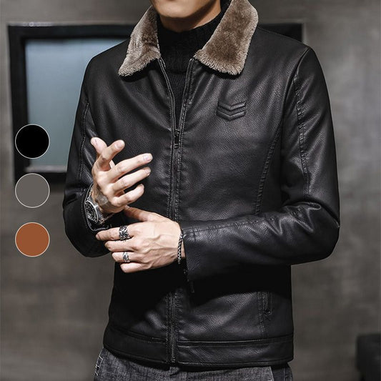 🔥 50% DE DESCUENTO + ENVÍO GRATIS 🧥 Chaqueta de Cuero Hombre Forrada de Felpa – Cálida, Elegante y con Estilo Clásico ✨