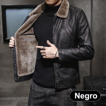 🔥 ¡50% OFF POR TIEMPO LIMITADO! 🧥 Chaqueta de Cuero Hombre Forrada de Felpa – Cálida, Elegante y con Estilo Clásico ✨