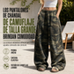 Pantalones de chándal anchos de corte vintage lavados para mujer