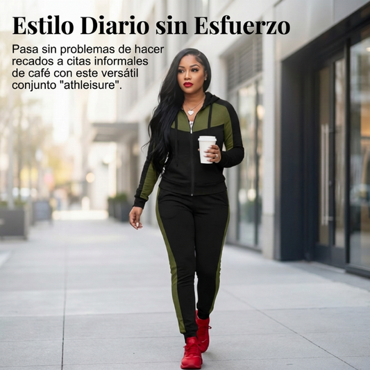 🚚 ENVÍO GRATIS 🚚 Conjunto de chándal de dos piezas con bloques de color para mujer