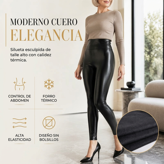 🔥 ¡50% OFF POR TIEMPO LIMITADO! 🖤 Leggings de Cuero PU para Mujer – Efecto Moldeador, Cálidos y Elegantes ✨