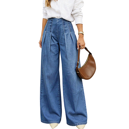 🔥 50% DE DESCUENTO + ENVÍO GRATIS 👖 Vaqueros Anchos de Cintura Alta para Mujer – Estilo Urbano, Cómodos y Elegantes ✨