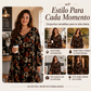 ⏰ OFERTA HOY ⏰ Vestido elegante para mujer con estampado de hoja de arce