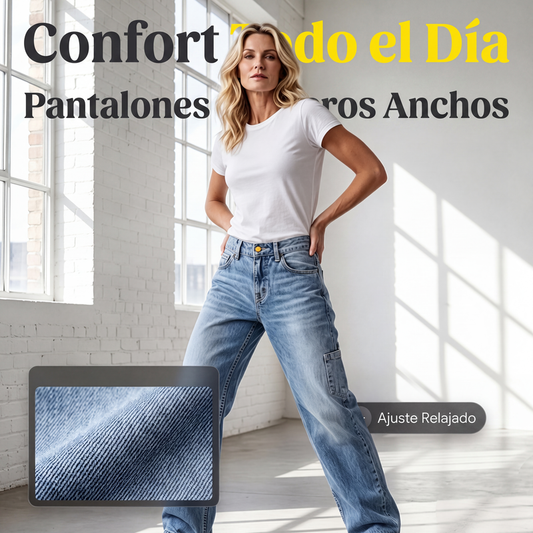 🔥 50% OFF + 🚚 ENVÍO GRATIS 👖 Jeans Casual de Corte Recto y Holgado para Mujer – Cómodos, Modernos y Versátiles ✨