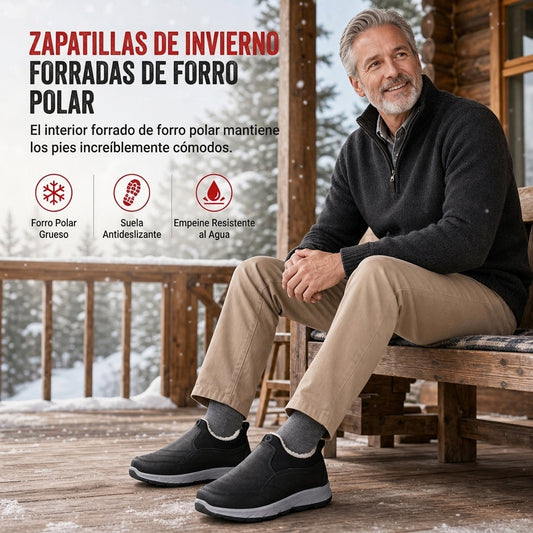 🎯 OPORTUNIDAD 🎯 Zapatos de invierno para hombre – algodón con forro polar, impermeables, antideslizantes y suaves, para adultos mayores