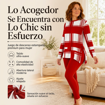 🗣️TENDENCIA AHORA🗣️ Conjunto de mujer – top de manga larga estampado y leggings