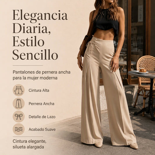 🔥 ¡50% OFF POR TIEMPO LIMITADO! 👖 Pantalones Casuales de Pierna Ancha y Talle Alto para Mujer – Elegantes, Cómodos y Favorecedores ✨