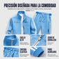 🔥 Superventas 🏆 | Envío GRATIS 🚚 |  Conjunto para hombre: chaqueta con cremallera completa y pantalones con estampado geométrico