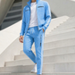 🔥 Superventas 🏆 | Envío GRATIS 🚚 |  Conjunto para hombre: chaqueta con cremallera completa y pantalones con estampado geométrico