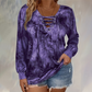 ⚡REBAJA EXPRESS⚡Top de mujer con estampado tie-dye, cordones y cuello en V