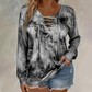 ⚡REBAJA EXPRESS⚡Top de mujer con estampado tie-dye, cordones y cuello en V