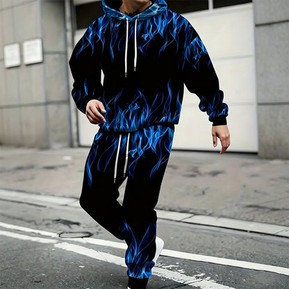 🔥 50% OFF + ENVÍO GRATIS 🧥👖 Conjunto Deportivo Estampado para Hombre – Sudadera con Capucha y Pantalón a Juego, Cómodo y Moderno ✨