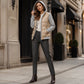 🔥 50% OFF + Envío Gratis 🔥 Chaqueta Acolchada de Mujer con Capucha y Bloques de Color