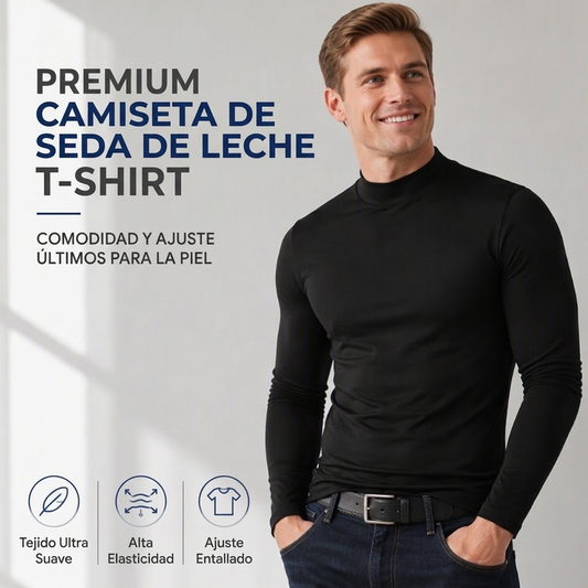 Camiseta de hombre de cuello alto ajustada