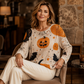 Top de punto de ganchillo con calabaza de Halloween para mujer