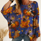 Top de punto de ganchillo con calabaza de Halloween para mujer