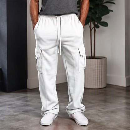 Pantalones cargo casuales con cordón para hombre