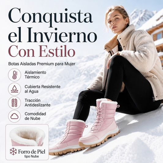 🚚 50% OFF + ENVÍO GRATIS🚚 Botas de nieve impermeables para mujer con forro de felpa y caña media